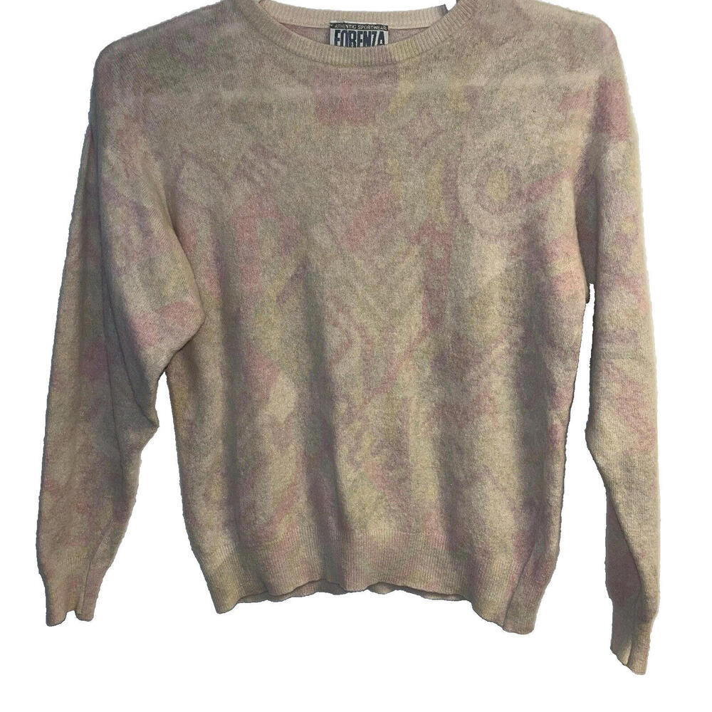 Forenza Sweater Women’s M‎ Lambswool Italy Tie Dye Light Academia Quiet Luxury
